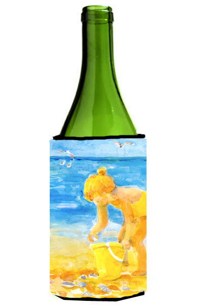 Picture of Carolines Treasures 6016LITERK Little Girl At The Beach Wine Bottle  Hugger - 24 oz.