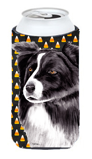 Border Collie Candy Corn Halloween Portrait Tall Boy Hugger - 22 To 24 oz.