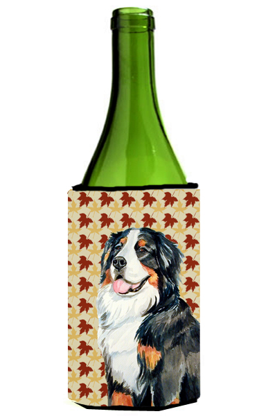 Bernese Mountain Dog Fall Leaves Portrait Wine Bottle Hugger - 24 oz.