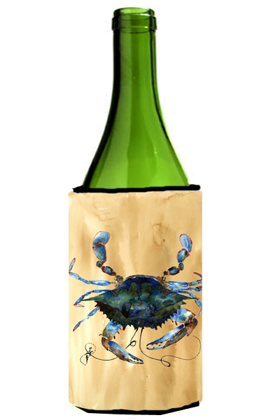 Picture of Carolines Treasures 8159LITERK Blue Male Crab Sandy Beach Wine Bottle  Hugger - 24 oz.