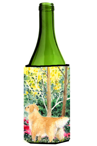 Picture of Carolines Treasures SS8886LITERK Golden Retriever Wine Bottle  Hugger - 24 oz.