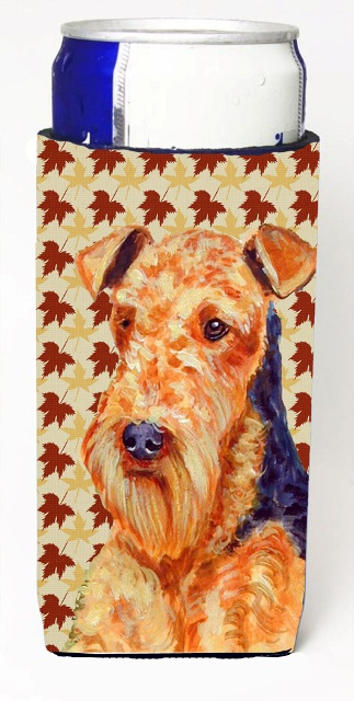 Airedale Fall Leaves Portrait Michelob Ultra s For Slim Cans - 12 oz.