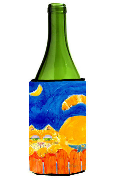 Picture of Carolines Treasures 6020LITERK Big Orange Tabby Cat On The Fence Wine Bottle  Hugger - 24 oz.