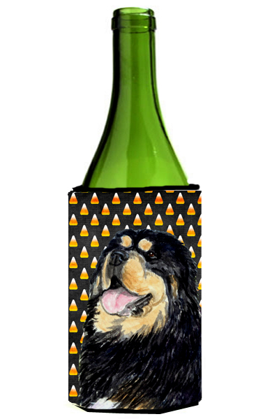 Tibetan Mastiff Candy Corn Halloween Portrait Wine Bottle  Hugger - 24 oz.