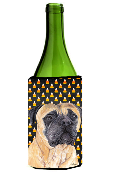 Mastiff Candy Corn Halloween Portrait Wine Bottle  Hugger - 24 oz.