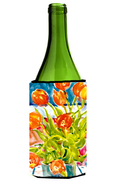 Picture of Carolines Treasures 6025LITERK Flowers - Tulips Wine Bottle  Hugger - 24 oz.