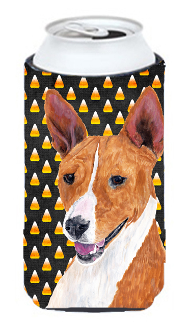 Basenji Candy Corn Halloween Portrait Tall Boy  Hugger - 22 To 24 oz.