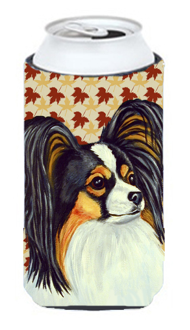 Papillon Fall Leaves Portrait Tall Boy  Hugger - 22 To 24 oz.