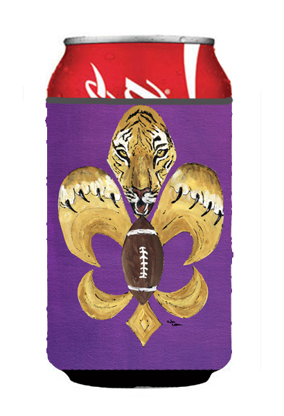 Picture of Carolines Treasures 8205-2CC Tiger Football Fleur De Lis Can Or Bottle  Hugger 8205 - 12 oz.