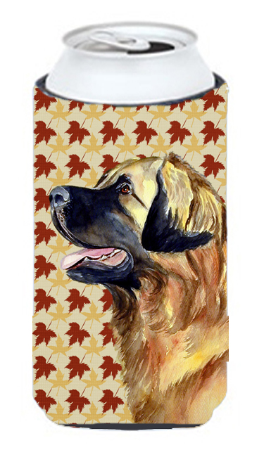 Leonberger Fall Leaves Portrait Tall Boy  Hugger - 22 To 24 oz.