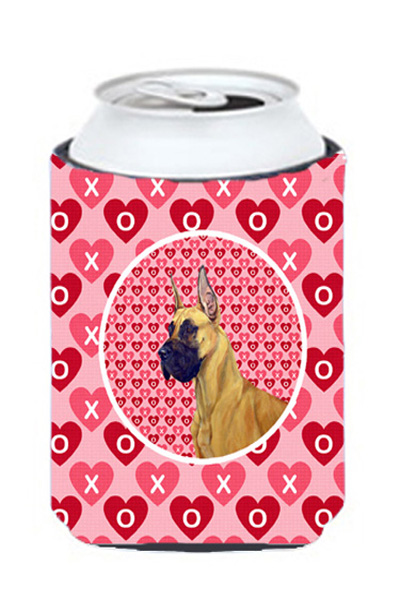 Great Dane Valentines Love And Hearts Can Or Bottle Hugger - 12 oz.