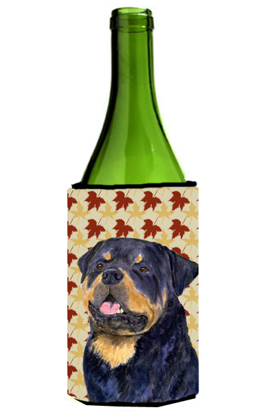 Rottweiler Fall Leaves Portrait Wine Bottle Hugger - 24 oz.