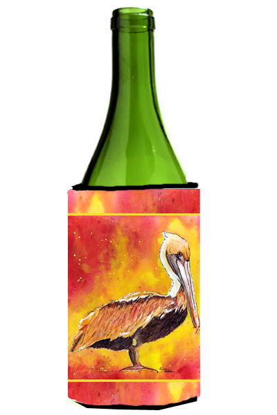 Picture of Carolines Treasures 8344LITERK Brown Pelican Hot And Spicy Wine Bottle   Hugger - 24 oz.