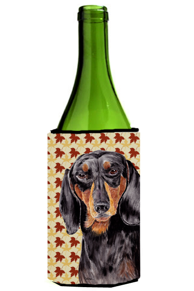 Dachshund Fall Leaves Portrait Wine Bottle Hugger - 24 oz.
