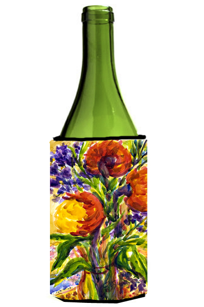 Picture of Carolines Treasures 6074LITERK Flower Wine Bottle   Hugger - 24 oz.