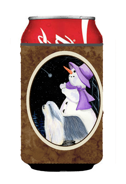 Picture of Carolines Treasures SS8947CC Snowman With Bearded Collie Can Or Bottle  Hugger - 12 oz.