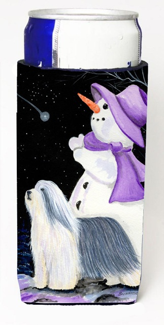 Snowman With Bearded Collie Michelob Ultra s For Slim Cans - 12 oz.