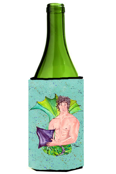 Picture of Carolines Treasures 8345LITERK Black Headed Merman Wine Bottle   Hugger - 24 oz.