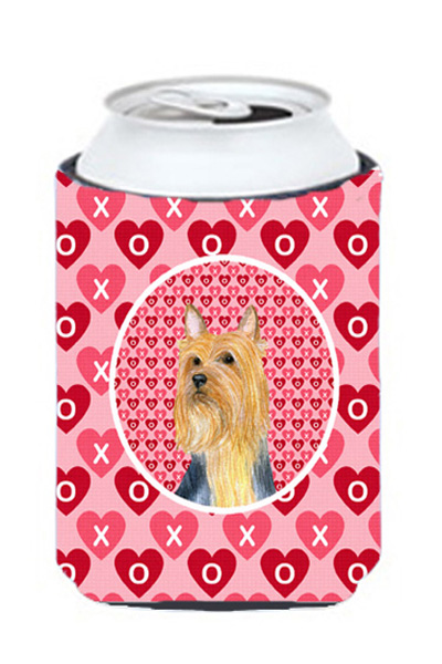 Silky Terrier Valentines Love And Hearts Can Or Bottle  Hugger - 12 oz.