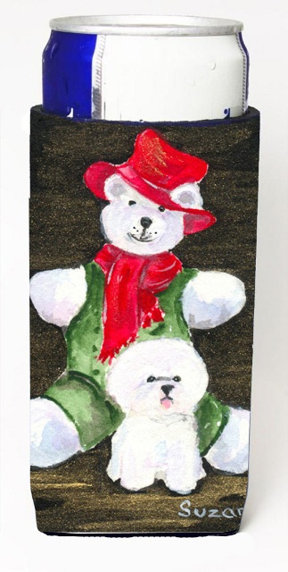 Bichon Frise With Teddy Bear Michelob Ultra s For Slim Cans - 12 oz.