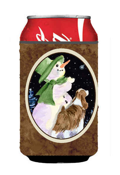 Picture of Carolines Treasures SS8949CC Snowman With Springer Spaniel Can Or Bottle  Hugger - 12 oz.