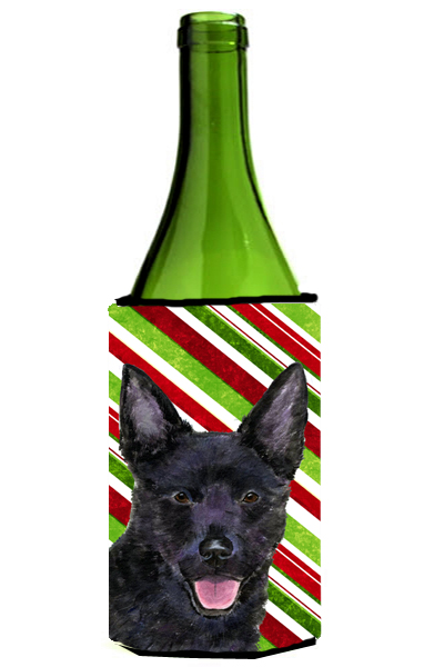 Australian Kelpie Candy Cane Holiday Christmas Wine Bottle   Hugger - 24 oz.