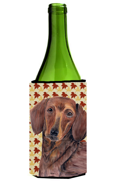 Dachshund Fall Leaves Portrait Wine Bottle Hugger - 24 oz.