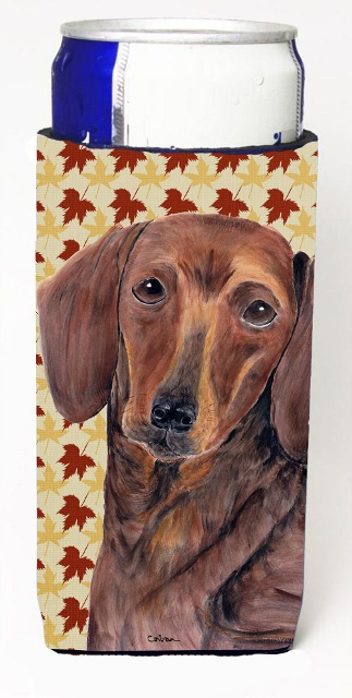 Dachshund Fall Leaves Portrait Michelob Ultra s For Slim Cans - 12 oz.