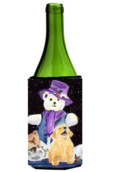 Picture of Carolines Treasures SS8954LITERK Golden Retriever Wine Bottle   Hugger - 24 oz.