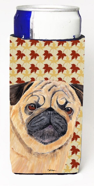 Pug Fall Leaves Portrait Michelob Ultra s For Slim Cans - 12 oz.