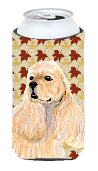 Cocker Spaniel Fall Leaves Portrait Tall Boy Hugger - 22 To 24 oz.