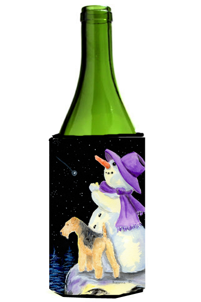 Picture of Carolines Treasures SS8956LITERK Snowman With Lakeland Terrier Wine Bottle   Hugger - 24 oz.