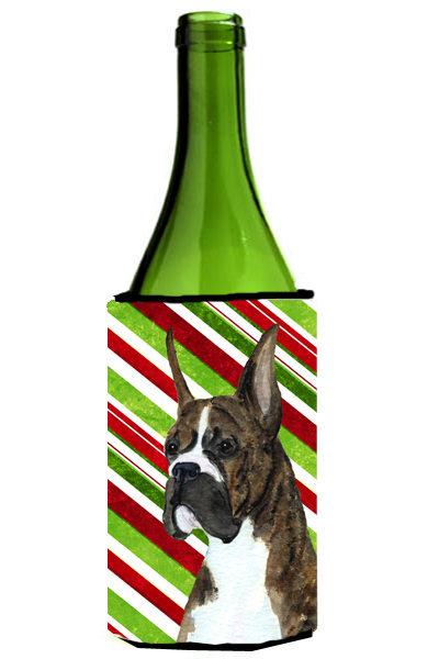Boxer Candy Cane Holiday Christmas Wine Bottle   Hugger - 24 oz.