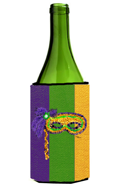 Picture of Carolines Treasures 8362LITERK Mardi Grass Mask Wine Bottle   Hugger - 24 oz.