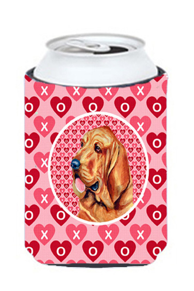 Bloodhound Valentines Love And Hearts Can Or Bottle Hugger - 12 oz.