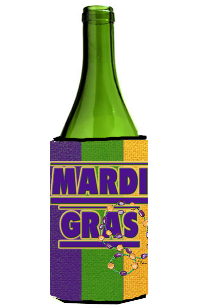 Picture of Carolines Treasures 8363LITERK Mardi Grass Wine Bottle   Hugger - 24 oz.