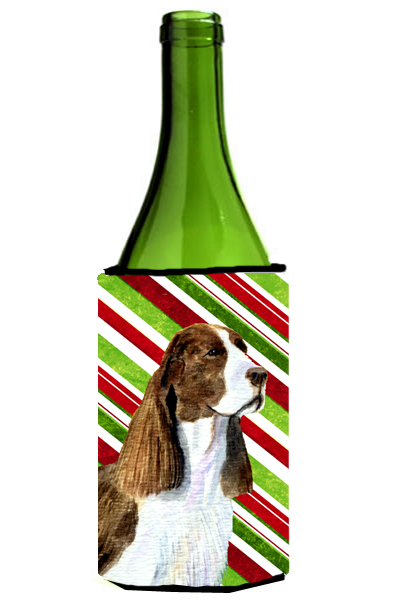 Springer Spaniel Candy Cane Holiday Christmas Wine Bottle   Hugger - 24 oz.