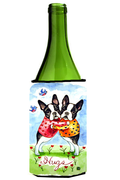 Hugs Boston Terrier Wine bottle sleeve Hugger - 24 oz.
