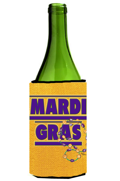 Picture of Carolines Treasures 8365LITERK Mardi Grass Wine bottle sleeve Hugger - 24 oz.