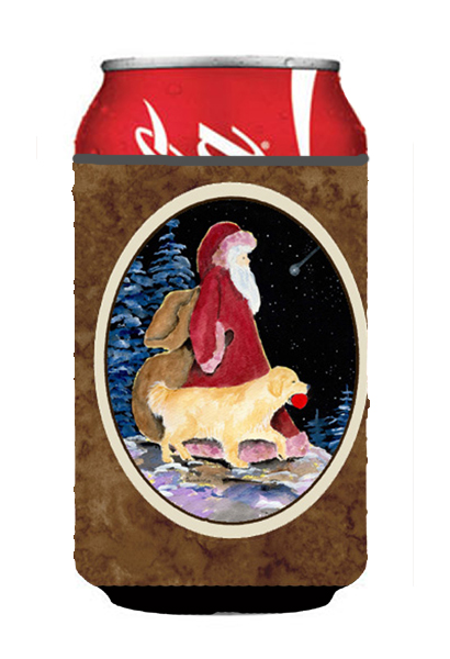 Picture of Carolines Treasures SS8973CC Santa Claus With Golden Retriever Can Or bottle sleeve Hugger - 12 oz.