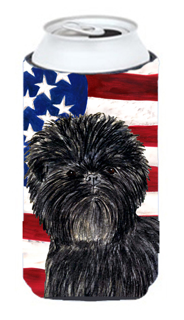 Usa American Flag With Affenpinscher Tall Boy bottle sleeve Hugger - 22 To 24 oz.
