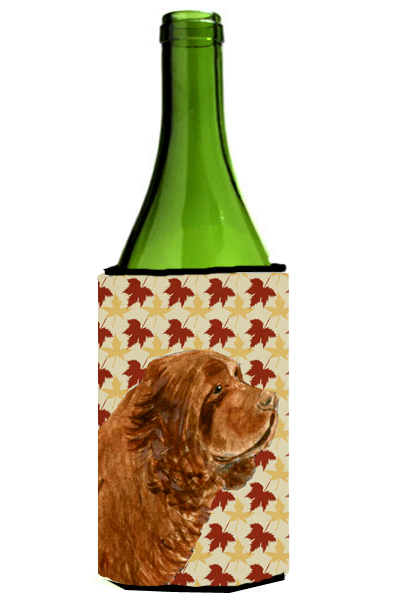 Sussex Spaniel Fall Leaves Portrait Wine Bottle Hugger - 24 oz.