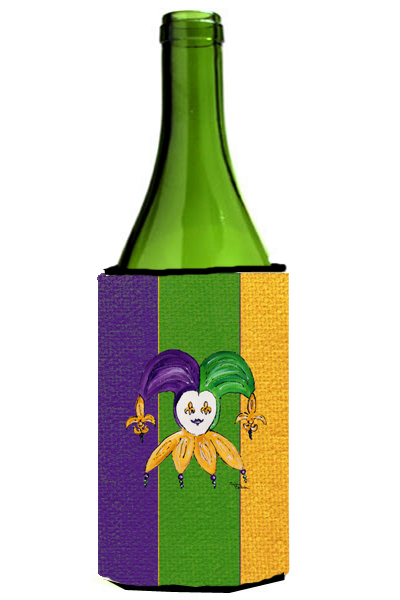 Picture of Carolines Treasures 8368LITERK Jester Mardi Grass Wine bottle sleeve Hugger - 24 oz.