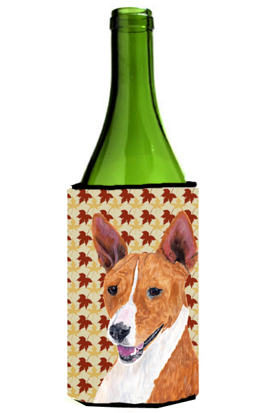 Basenji Fall Leaves Portrait Wine bottle sleeve Hugger - 24 oz.