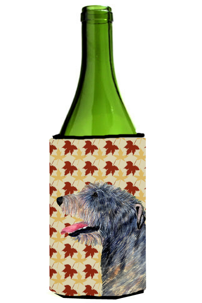 Irish Wolfhound Fall Leaves Portrait Wine bottle sleeve Hugger - 24 oz.
