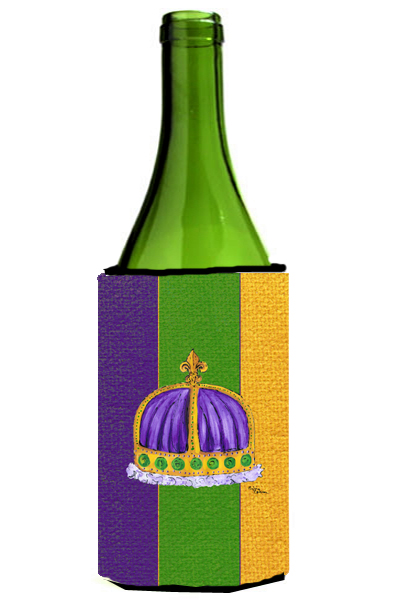 Picture of Carolines Treasures 8371LITERK Kings Crown Mardi Grass Wine bottle sleeve Hugger - 24 oz.