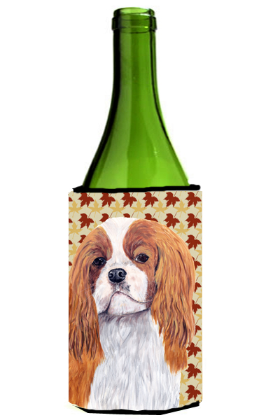 Cavalier Spaniel Fall Leaves Portrait Wine bottle sleeve Hugger