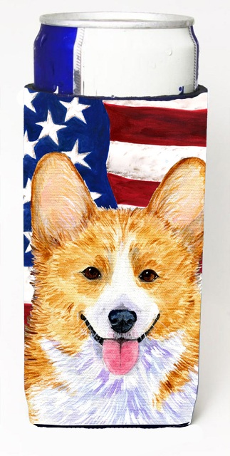 Usa American Flag With Corgi Michelob Ultra bottle sleeve for Slim Can