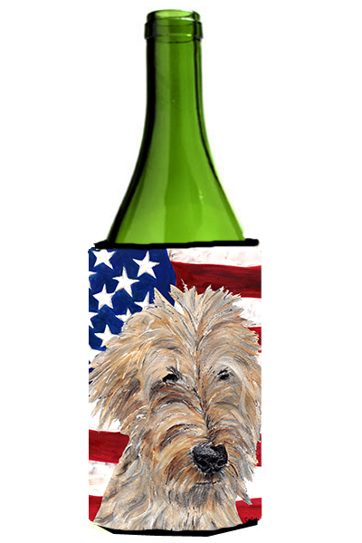 Goldendoodle Usa American Flag Wine bottle sleeve Hugger