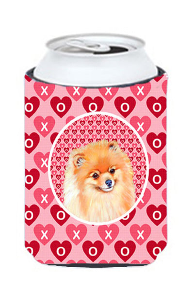 Pomeranian Valentines Love and Hearts Can or bottle sleeve Hugger